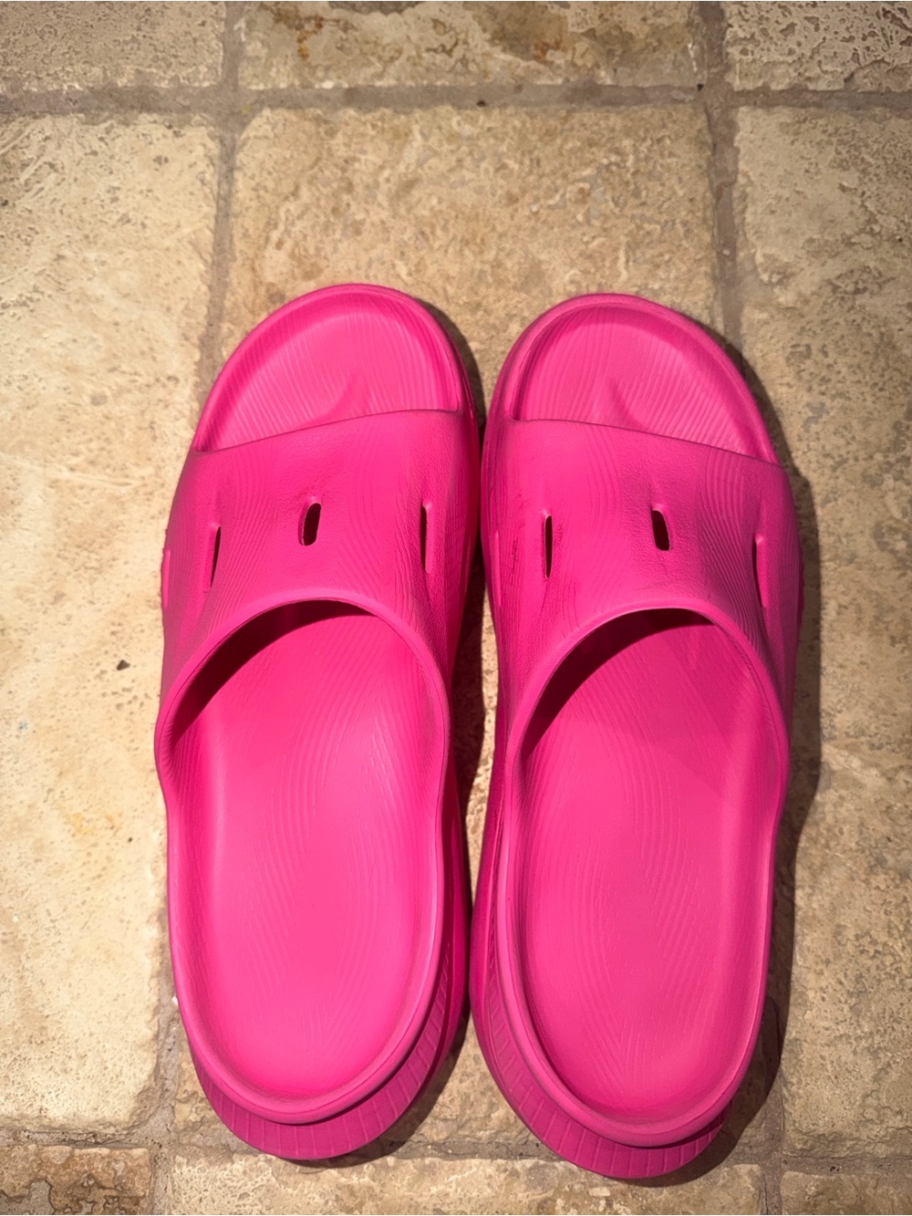 Hoka One One Pink Slide Sandals